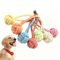 Jouet pour chien en corde de coton tressée à la main, élastique, durable, coloré, écologique, à boucle unique, pour chiens de grande et petite taille