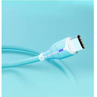 Cable USB Tipo-C de Carga Rápida de Silicona Líquida al por Mayor con Luz LED, Cubierta de Nailon, Escáner de Código de Barras, Impresora, Cargador, Multicolor, 1m