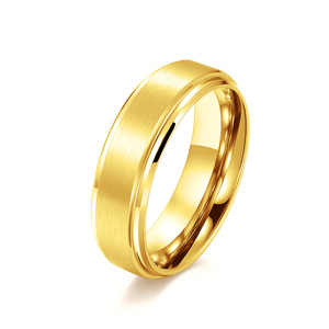 Anillo clásico minimalista de acero de tungsteno mate, anillo para parejas, tungsteno dorado, 6, 8, 10 mm, joyería de moda. - Product Image 5