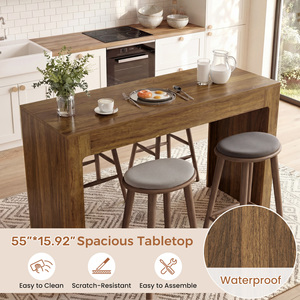 Multi-purpose <b>Bar</b> & Dining <b>Table</b> 55" High Wood Counter Desk Commercial Furniture for Restaurant Tavern & Catering Venues - Product Image 5
