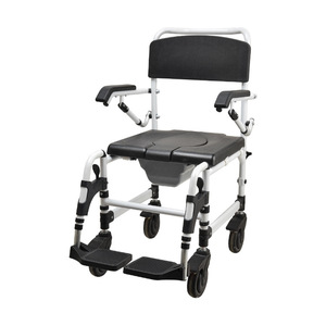 Silla de ruedas con asiento sanitario de 22 pulgadas, marco de aluminio con freno y ruedas silenciosas para ancianos y pacientes - Product Image 3