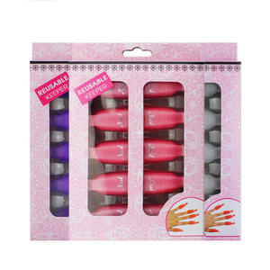 10 unids/caja DIY Nail Art Tool para salón de belleza plástico sólido UV Gel Polish Remover Soaker Cap Wraps & Clips - Product Image 1