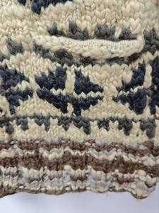 Casual Hand Knit Cardigan with Distinctive <b>Bull</b> <b>Skull</b> Motif and Geometric Patterns Showcasing Artisanal Craftsmanship - Product Image 4