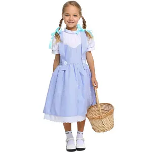 Kids Wizard of Oz Dress Halloween New Book Week Day Outfit Toddler Girls Dorothy Costume