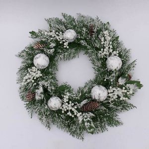 Guirlande de Noël en PVC+PE vert de 45 cm avec décorations dorées, guirlande artificielle faite à la main pour décoration intérieure - Product Image 4