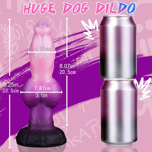 <span class=keywords><strong>Dildo</strong></span> en silicone épais en forme d'animal fantastique, extraterrestre, chien, avec ventouse, gros plug anal, point G, doux pour les hommes - Product Image 5