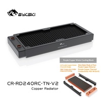 Radiateur de refroidissement à eau haute performance Bykski CR-RD240RC-TN-V2 série RC, échangeur de chaleur en cuivre pur à profil mince pour châssis