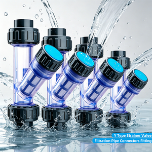 Raccord de tuyau de filtration à trois voies pour aquarium transparent, filtre à mailles, filtre de type Y, vanne - Product Image 1
