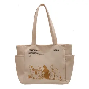 2024 yeni moda eğlence el alışveriş çantası japon tek kol çantası banliyö kanvas çanta