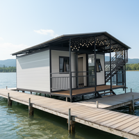 Maisons pliantes préfabriquées extensibles en acier, résistantes à la corrosion, style conteneur, villas à structure métallique, salon moderne du milieu du siècle