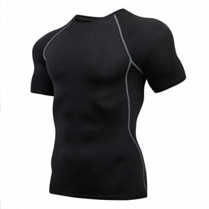 Camiseta de Compresión de Manga Corta para Hombre, Cuello Redondo, Ajuste Delgado, Secado Rápido, para Verano, Ropa Deportiva para Gimnasio, Ciclismo y Running - Product Image 1