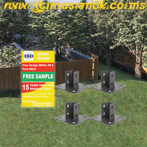 Base de poteau de clôture en métal thermolaqué en gros, insert de sol, ancrage de poteau de clôture, support de clôture en acier pour jardin, cour extérieure - Product Image 3