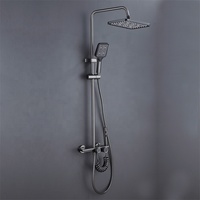 Ensemble de douche moderne en laiton gris anthracite, chaud et froid, avec pomme de douche de qualité garantie pour hôtel - Vente en gros