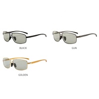 Sunbest 2458 Lunettes de soleil polarisées photochromiques en aluminium à monture rectangulaire pour hommes, dorées avec logo personnalisé, verres Tac pour la conduite