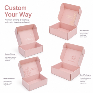 Pink Rigid Cosmetic <b>Box</b> Rectangle Shape High-End Paperboard UV Logo Offset Printing Custom Order Accepted - Product Image 3