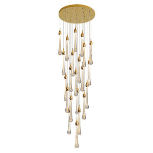 Zeal Lighting Modern Decorative Led Staircase Pendent Gold <b>Crystal</b> <b>Chandelier</b> <b>Light</b> for villa - Product Image 5