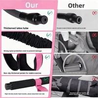 Glamflex Entraîneur de fitness intégré pour la maison, pédale de poussée, poulie, résistance réglable en latex, rangement compact, sans installation, confortable