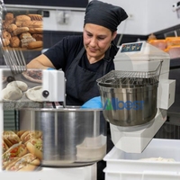 Volledig 304 Roestvrij Staal Sparen Arbeid Kopen Deegmixer Automatische Deegmixer Voor Brood Pizza Koekjesbal