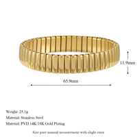 Bracelet élastique en acier inoxydable plaqué or 18 carats, best-seller transfrontalier - Bracelet artisanal minimaliste et luxueux