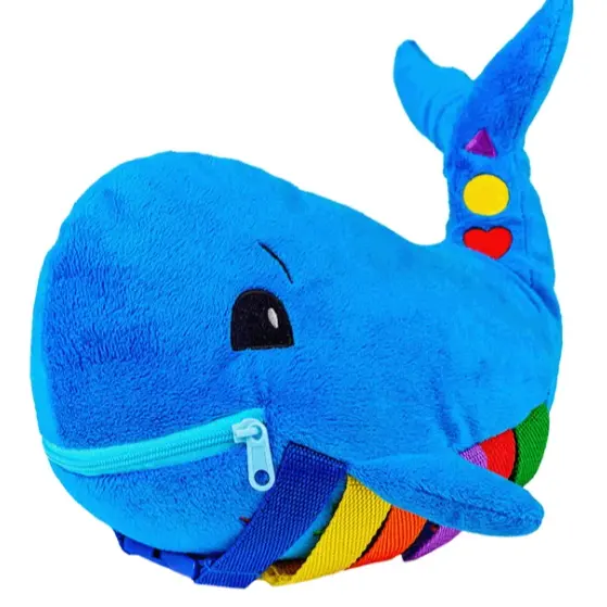 Mainan mewah hewan boneka laut pencerahan bayi mainan mewah lembut teka-teki Paus Blu mainan karena menghitung dan pengenalan warna