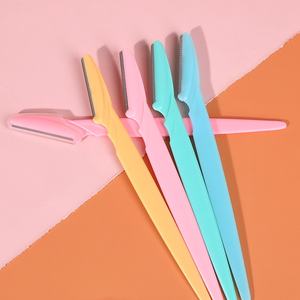 3-Pack Stainless Steel Eyebrow Trimmer <b>Set</b> Beginner Eyebrow <b>Razor</b> with Handle for Personal Use - Product Image 2