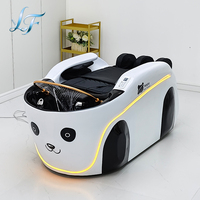 Nouvelles chaises de lavage de cheveux de luxe style Panda, station de lavage en fibre de verre, lit de massage électrique pour spa capillaire