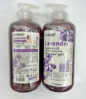 Gel Douche Éclaircissant aux Fruits Naturels, Vitamine C & Lavande, Savon Liquide Exfoliant Corporel à l'Acide Hyaluronique, Gommage Peau