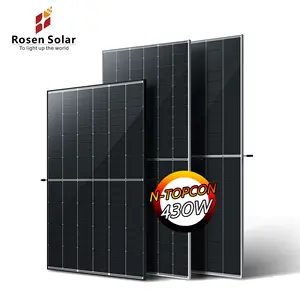 中国厂家直销每瓦最优惠价格太阳能电池板全黑太阳能电池板TOPCON 430w