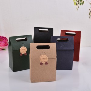 Bolsa de regalo de papel Kraft Vintage <span class=keywords><strong>simple</strong></span>, regalo de cumpleaños, bolsa con asa superior abatible, estilo Instagram, cordón, caramelo, embalaje de Chocolate - Product Image 1
