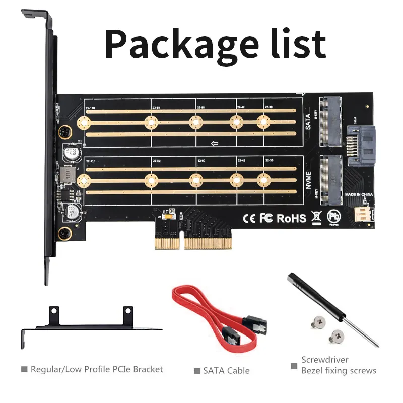 FIDECO Ngff nvme pcie m.2 adattatore ssd Mkey bkey a pcie 3.0 scheda di espansione riser 16X 8X 4X