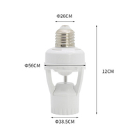 E27 110V/240V PIR inducción Sensor de movimiento infrarrojo portalámparas de plástico soporte de bombilla de techo estilo tornillo Detector de movimiento