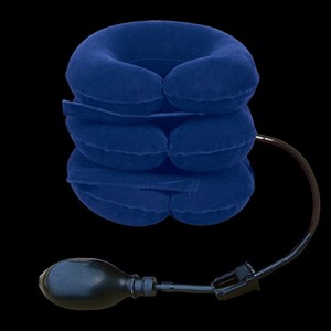 Haishi Hainuo Dispositif de traction cervicale gonflable pour la maison, fixateur d'étirement portable, support et protection du cou, entièrement en polaire - Product Image 1