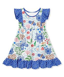 Ropa de Boutique para Bebés Niñas, Vestido Infantil de Verano con Estampado Floral de Fresas, Venta al Por Mayor - Product Image 5