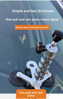 Kit Profesional de Reparación de Parabrisas de Acero de Alto Carbono Negro de Lujo, Herramienta de Bomba para Restauración de Grietas, Kit Premium para Reparación de Vidrio Automotriz