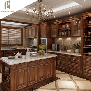สีที่กำหนดเองเฟอร์นิเจอร์ไม้ไม้ครัวเฟอร์นิเจอร์โรงงานติดตั้งไม้แกะสลักประตูตู้ครัว - Product Image 2