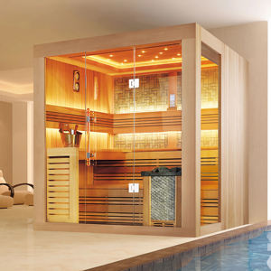 Sala de Sauna clásica tradicional para 1-2 personas personalizable para perder grasa Sauna de vapor interior Estufa Harva Sauna de madera interior con calentador - Product Image 4