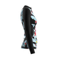 Rashguard Femme Personnalisé avec Logo, Col Montant, Silhouette Athlétique, Motif Intégral UPF 50+ pour Sports Nautiques