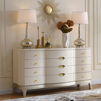 Commode à tiroirs de style américain JINS, en bois massif, buffet de salon, meuble moderne de luxe en chêne blanc