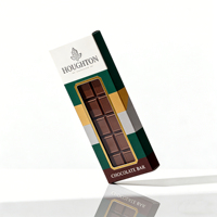 Boîte d'emballage de barre chocolatée en matériaux recyclés écologiques de qualité supérieure, finition mate, estampage à chaud argenté, revêtement UV, doublure en éponge
