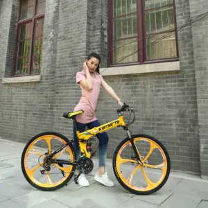 Bicicleta plegable de montaña para adultos, marco de aleación de aluminio de acero al carbono personalizado, coche plegable personalizado