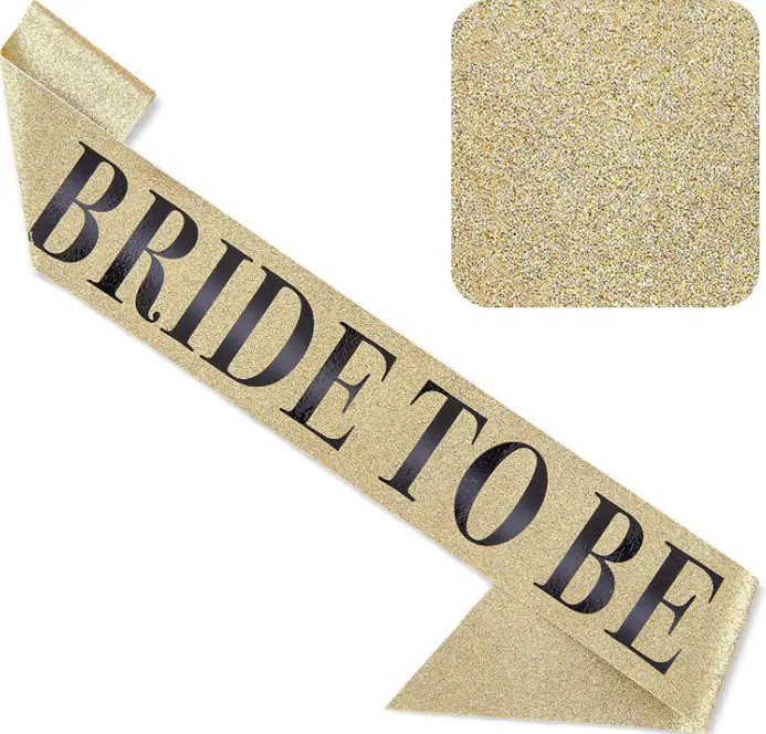 Bachelorette Đảng Trang Trí Rose Gold Glitter Bridal Shower Bạc Cô Dâu Để Được Màu Đen Vàng Hồng Vàng Long Lanh Cô Dâu Để Được Sash