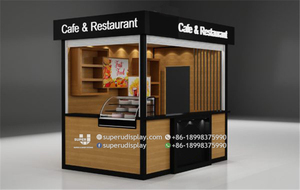 Kiosque à café moderne, design personnalisé, kiosque de centre commercial, présentoir de café, kiosque à café en bois 3D, design FDS-W, kiosque à café D - Product Image 6