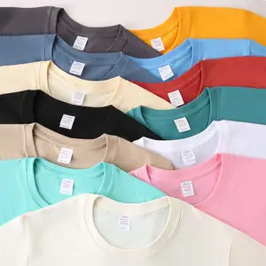 Wholesale Pure Cotton Sports Tshirts Solid Color Round Neck Undershirt Casual Short Sleeved T-shirt