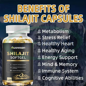 Capsules de Shilajit en Gel Molle Ausreson Or Biologique Marque Privée Complément Énergétique pour Adultes Shilajit Pur de l'Himalaya - Product Image 2