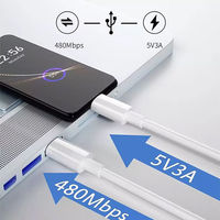 Câble de charge USB-C de 2 mètres (6 pieds) - Charge rapide - Transfert de données - Câble Type-C de 2 m pour téléphone portable, écouteurs, montre connectée