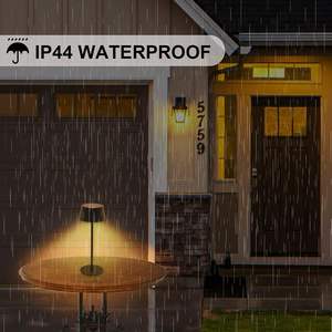 Lampada da Tavolo Solare Antela 3000K Bianco Caldo Dimmerabile con Controllo Touch Ricaricabile USB, Base Cuneo Nera con Paralume - Product Image 5