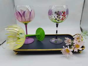 Verre à vin en cristal de fleur créative peinte à la main, gobelet à vin, fabricant en gros, <span class=keywords><strong>2022</strong></span> - Product Image 3