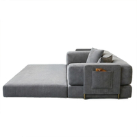 Canapé convertible en velours côtelé, fauteuil-lit pliable, canapé-lit simple avec poche de rangement latérale pour appartement, petit espace
