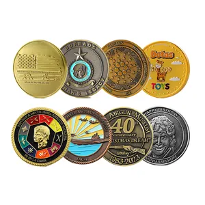 High Quality Custom Big Challenge Coin 3d 2D Metal Souvenir Commemorative Enamel Token Coin Design Engraved Collectible Coins
