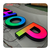 Letrero Luminoso LED Personalizado para Exteriores con Letras de Canal RGB, Letras 3D que Cambian de Color, Letrero Publicitario para Pared